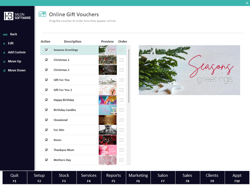 Online gift vouchers